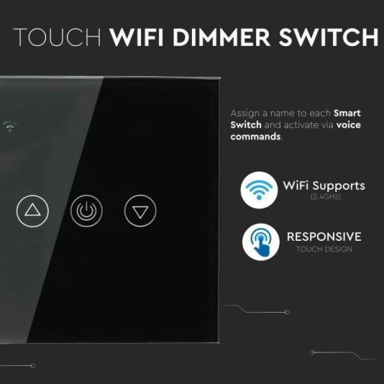 Wifis smart dimmelő kapcsoló fekete - 8432 V-TAC