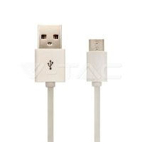 Micro USB kábel 1,5m fehér - 8450 V-TAC
