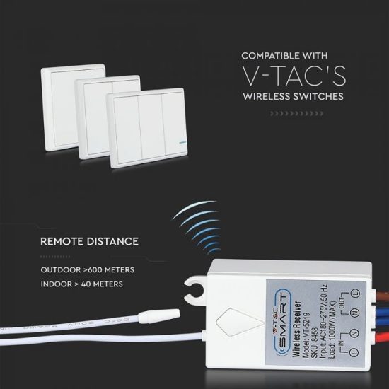 Vevő egység vezeték nélküli kapcsolóhoz - 8458 V-TAC
