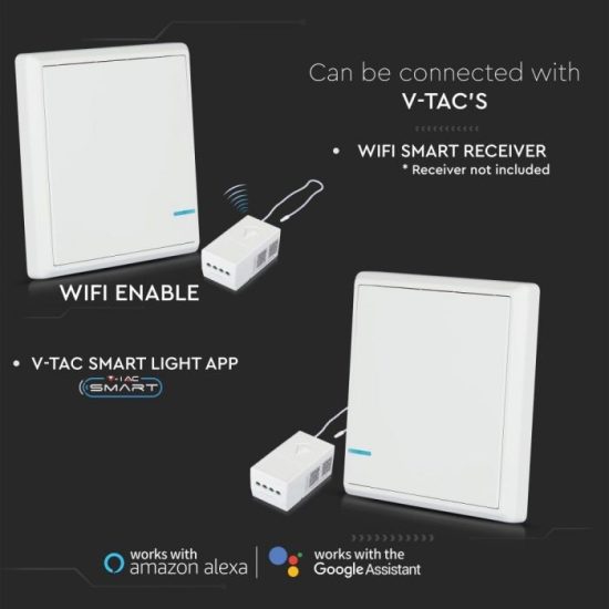 Fehér vezeték nélküli kapcsoló - 8460 V-TAC