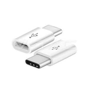 Micro USB C átalakító fehér - 8472 V-TAC