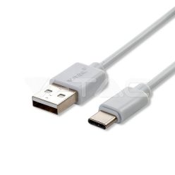 1m. C típusú USB kábel fehér gyöngy széria (V-TAC)
