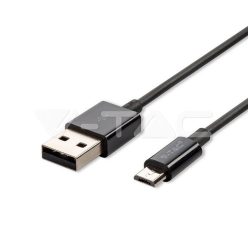 1m. .Micro USB kábel fekete ezüst széria (V-TAC)