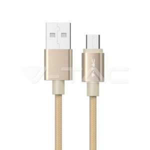   Micro USB fonott kábel 1m arany 2,4A Platina széria - 8490 V-TAC