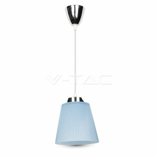7W LED Függeszték lámpa Természetes fehér króm test kék lámpaernyővel