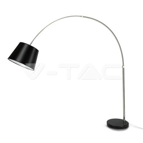 LED padló lámpa E27 fogalattal, Fekete lámpaernyővel, márvány talpon