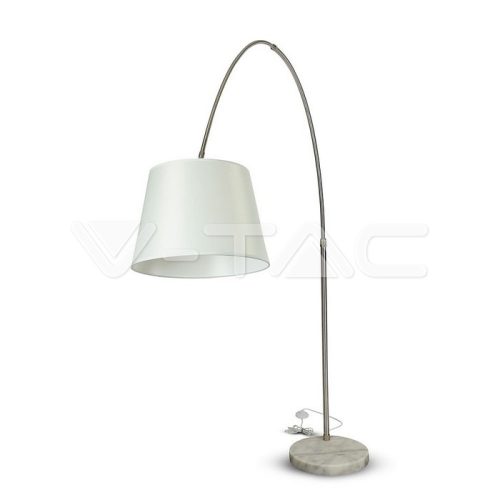 LED padló lámpa E27 fogalattal,Elefántcsontszínű lámpaernyővel, márvány talpon