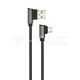 1m. C típusú USB kábel fekete gyémánt széria