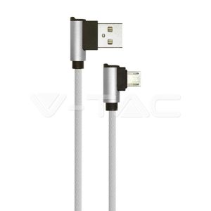   Micro USB szövet kábel 1m szürke 2,4A Diamond széria - 8636 V-TAC