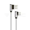 Micro USB C szövet kábel 1m szürke 2,4A Diamond széria - 8639 V-TAC