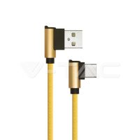   USB C szövet kábel 1m arany 2,4A Diamond széria - 8640 V-TAC