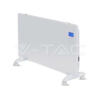   Fehér 2000W-os Üveg fűtőpanel digitális kijelzővel IP24 - 8663 V-TAC