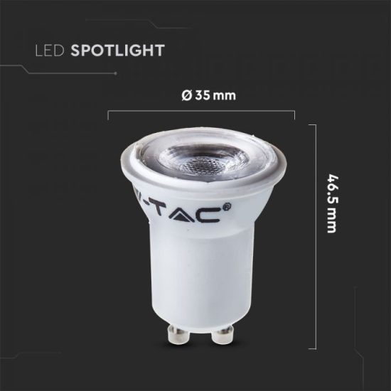 V-TAC LED SPOT / GU10 / 2W / 38° / 6400K - hideg fehér / 180lumen / Samsung chip / VT-232 871