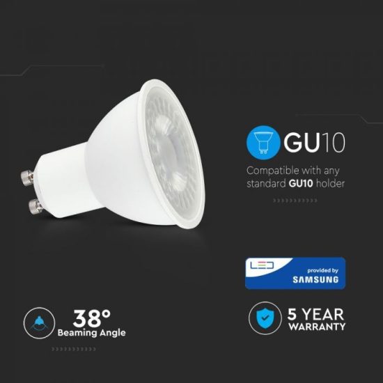 8W LED spotlámpa GU10 lencsés 3000K 38° - PRO875 V-TAC