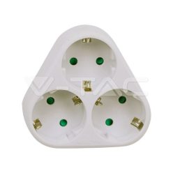   3-as elágazású hálózati elosztó 10/16A 250V fehér színű, kerek forma
