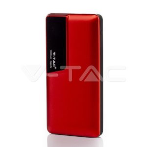   Piros Power bank digitális kijelzővel 10000 mAh - 8871 V-TAC