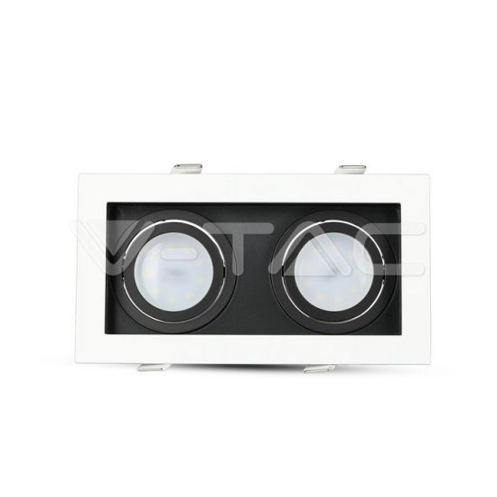V-TAC LED SPOT BEÉPÍTŐ KERET / GU10 / 2-foglalat / fehér-fekete / szögletes / billenthető / VT- 886 8877 V-TAC LED SPOT BEÉPÍTŐ KERET / GU10 / 2-foglalat / fehér-fekete / szögletes / billenthető / VT- 886 8877
