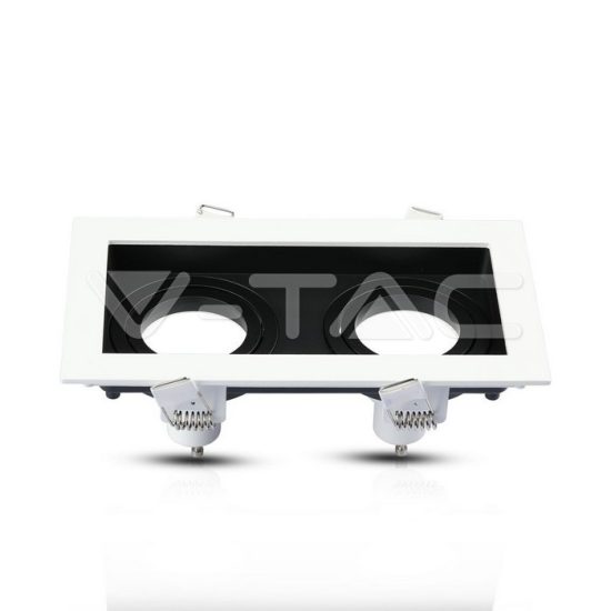 V-TAC LED SPOT BEÉPÍTŐ KERET / GU10 / 2-foglalat / fehér-fekete / szögletes / billenthető / VT- 886 8877 V-TAC LED SPOT BEÉPÍTŐ KERET / GU10 / 2-foglalat / fehér-fekete / szögletes / billenthető / VT- 886 8877