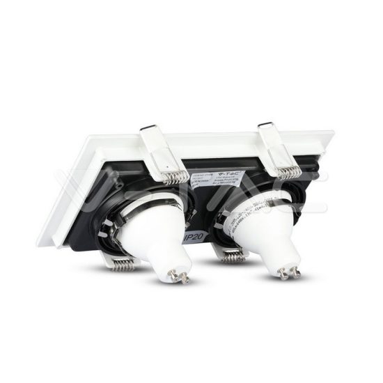 V-TAC LED SPOT BEÉPÍTŐ KERET / GU10 / 2-foglalat / fehér-fekete / szögletes / billenthető / VT- 886 8877 V-TAC LED SPOT BEÉPÍTŐ KERET / GU10 / 2-foglalat / fehér-fekete / szögletes / billenthető / VT- 886 8877