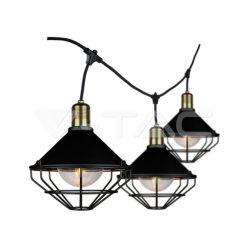   LED Fényfüzér 3 méter hosszú, elegáns hálós búrával, matt fekete színű IP65