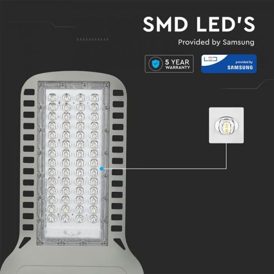 V-TAC LED UTCAI SLIM VILÁGÍTÓ / 100W / IP65 / szürke / nappali fehér - 4000K / 12000lumen / Samsung chip / VT-104ST 960