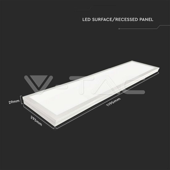 V-TAC 40W 2in1 LED panel 1200 x 300 mm-es 4000lm 6400K beépített driverre/VT-6147/ 6626 