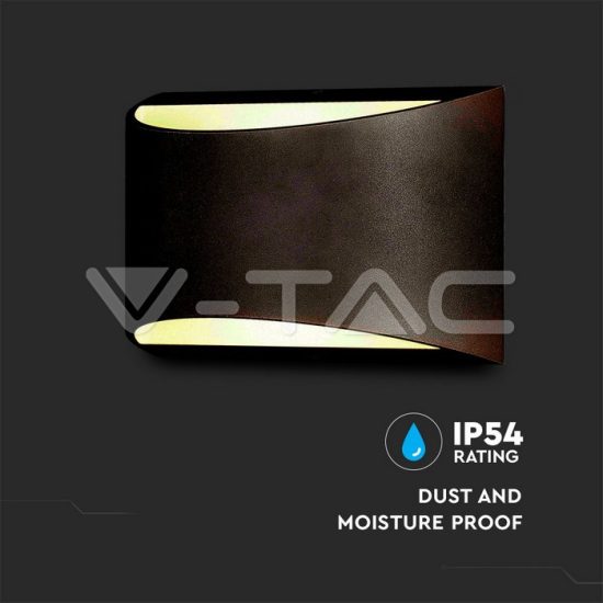 V-TAC 10W LED fel-le világító fali lámpa fekete 4000K IP54/VT-815/ 8684 