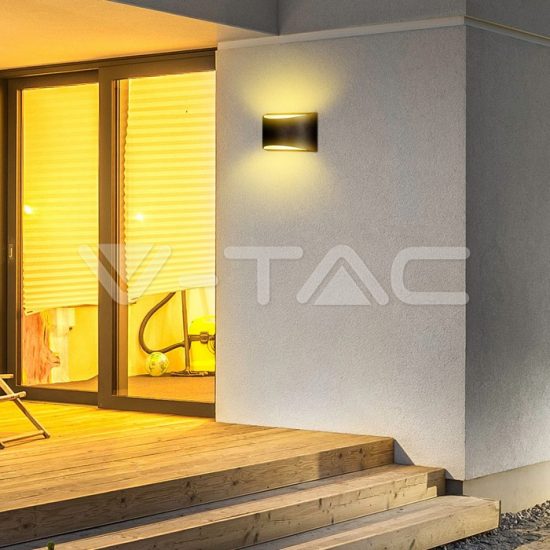 V-TAC 10W LED fel-le világító fali lámpa fekete 4000K IP54/VT-815/ 8684 